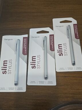 Bundle Of 3 Targus Slim Stylus Pens - Silver Never Used